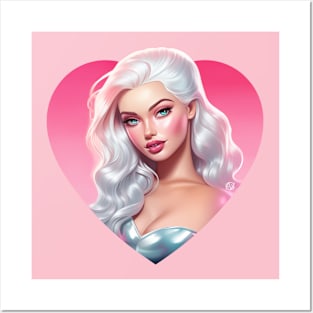 Barbie in Gradient Heart - Romantic - Valentines day Posters and Art